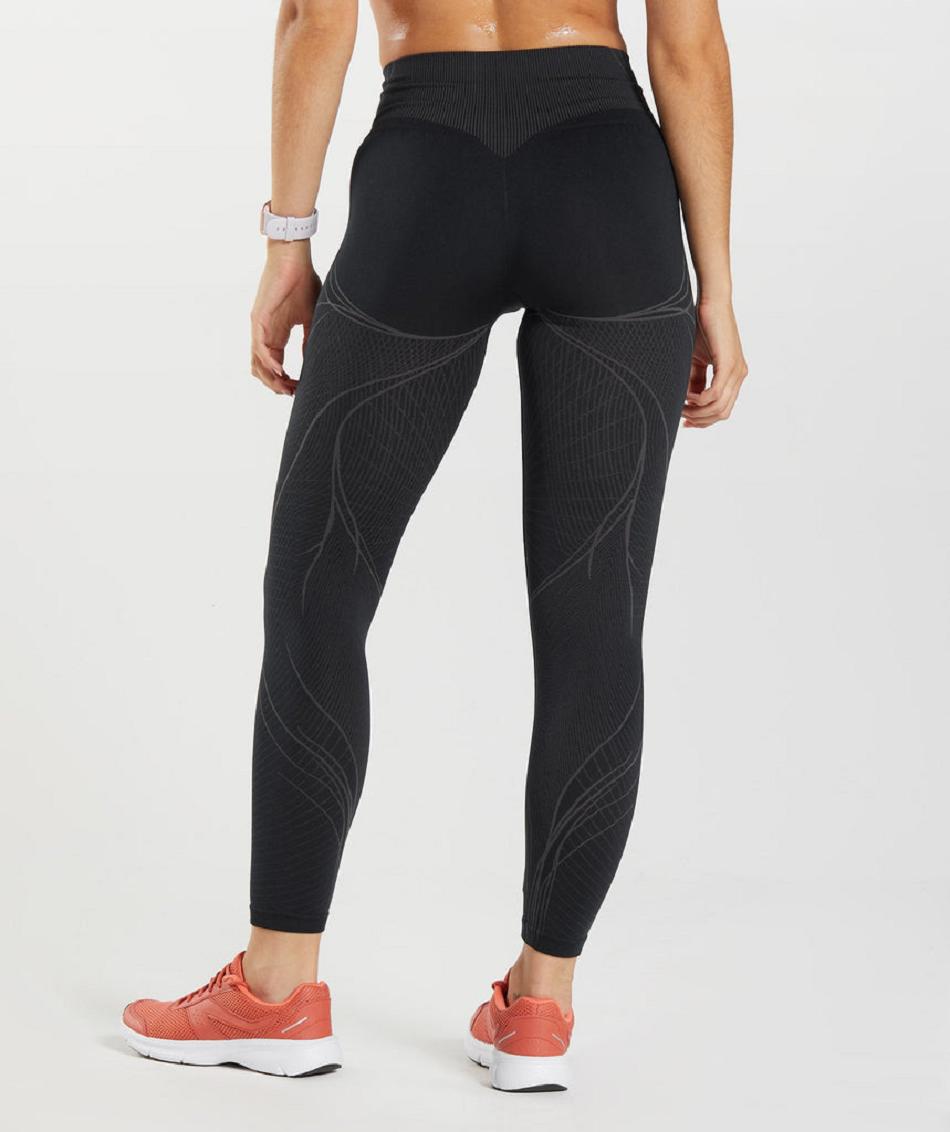 Leggins Gymshark Apex Seamless Mujer Negras Negras Gris | CO 2830YXF